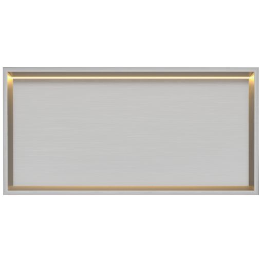 Bath Style Niche With LED Light 600 x 300mm Brushed Steel