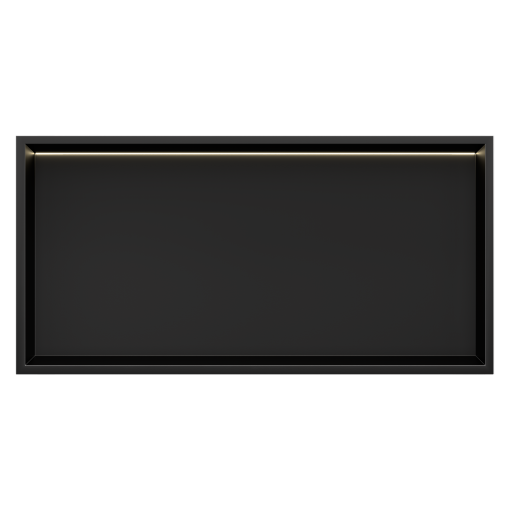 Bath Style Niche With LED Light 600 x 300mm Matt Black