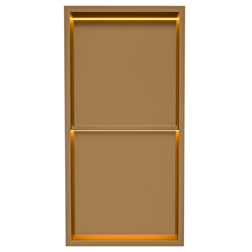 Bath Style Dual Niche With LED Light 600 x 300mm Brushed Bronze