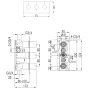 Just Taps VOS Horizontal Thermostatic Concealed 2 Outlets Shower Valve-Brushed Brass