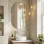 HiB Trim Pill Brushed Brass H90 X W50cm Bathroom Mirror