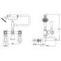 Just Taps Grosvenor Pinch Wall Mounted Bath Shower Mixer Tap with Shower Kit-Nickel