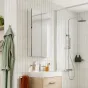 HiB Eris Slim Bathroom Mirrored Cabinet W60 X H90 X D10cm