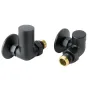 Just Taps Vos Manual Corner Radiator Valves Pair-Matt Black