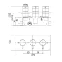 Crosswater MPRO 2 Outlet 3 Handle Thermostatic Shower Valve Brushed Stainless Steel 