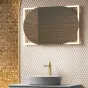 HiB Rubin LED H90 X W60cm Bathroom Mirror-Brushed Brass