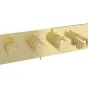 Saneux EDEN 3 way handles & plate finish kit in landscape with outlet elbow (for ED021L.H.BB) - Brushed Brass (PVD)