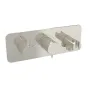 Saneux EDEN 2 way handles & plate finish kit in landscape with outlet elbow (for ED020L.H.BN) - Brushed Nickel (PVD)