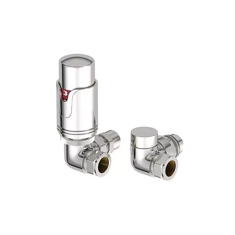 Tissino Hugo2 Double Angle Valves including Thermostatic Head - Chrome