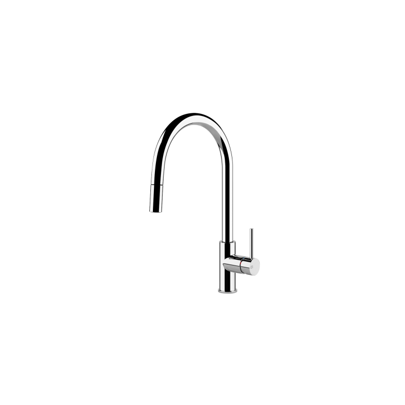 Gessi Oxygen side lever monobloc mixer with swivel C-spout and pull-out ...