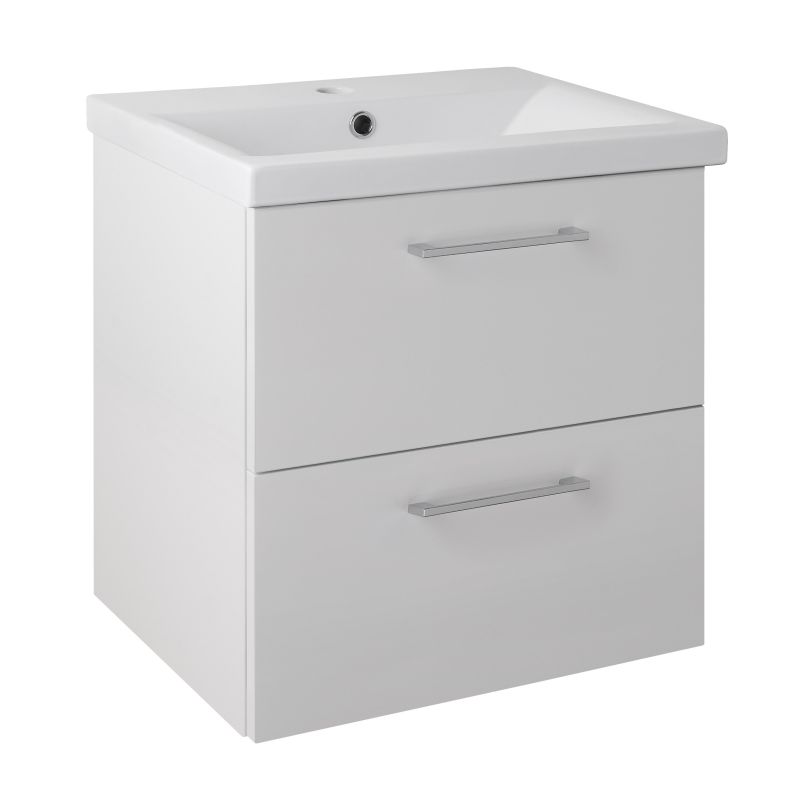 Just Taps Pace 500 Wall Mounted Unit with Drawers and Basin – White