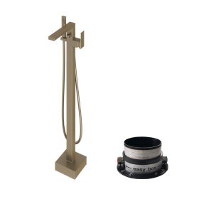 Abacus Plan Bath Shower Mixer Freestanding With Easy Box - Brushed Nickel