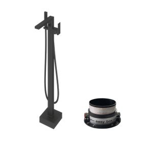 Abacus Plan Bath Shower Mixer Freestanding With Easy Box - Matt Black