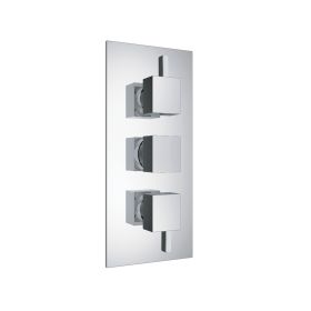 Just Taps Athena 2 Outlet Square  Thermostatic Concealed Shower Valve Vertical