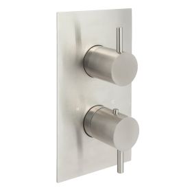 Just Taps Inox Thermostatic Concealed 2 Outlet Shower Valve