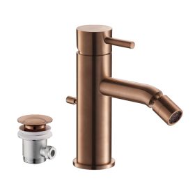 Just Taps Single Lever Bidet Mixer With Pop up Waste Brushed Bronze