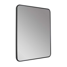 Just Taps HIX Rectangular Bathroom Mirror 800mm H x 600mm W-Matt Black Without Light