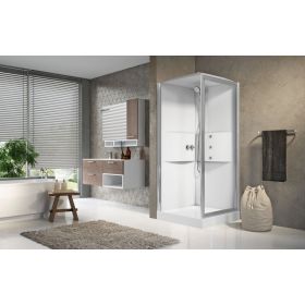 Novellini Media2.0 GF90 Corner Entry Thermostatic Pivot Shower Enclosure