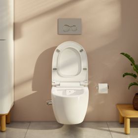 Vitra Aquacare Sento Rimless Wall Hung Bidet Toilet with Integrated  Valve - 77480036205