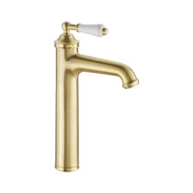 Just Taps Grosvenor Tall Single Lever Basin Mixer Brushed Brass