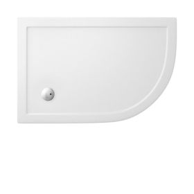 Crosswater Offset Quadrant 35mm Acrylic Shower Trays White Finish 1000 x 800mm Left