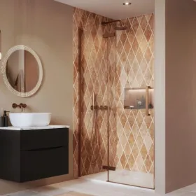 Crosswater Asura 8mm Hinged Door with Inline Brushed Bronze