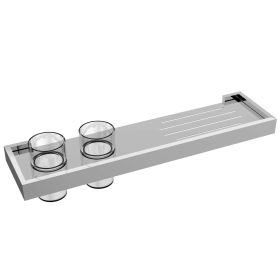Just Taps Athena twin tumbler holder with shelf Chrome
