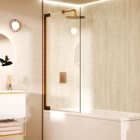 Crosswater Asura 8mm Hinged Bath Screen 900mm Brushed Bronze