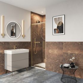 Crosswater Asura 8mm Infold Door 800 Brushed Brass