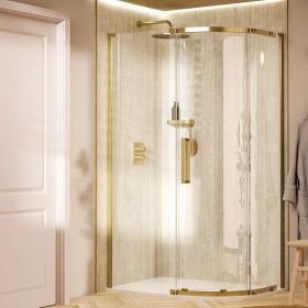 Crosswater Asura 8mm Quadrant Door-Brushed Brass