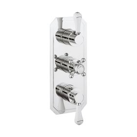 Crosswater Belgravia Traditional 3 Handle 2 Outlet Shower Valve Chrome