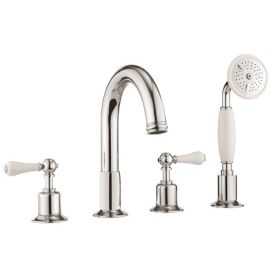Crosswater Belgravia Lever Bath 4 Hole Set with Kit