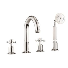 Crosswater Belgravia Crosshead Bath 4 Hole Set with Kit spars