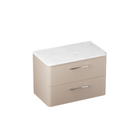Britton Camberwell 800mm Unit Warm Beige with Carrara Marble Worktop