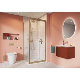 Crosswater Clear 6 Side Panel 800mm Brushed Brass