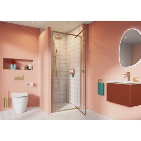 Crosswater Clear 6 Pivot Door 900mm Brushed Brass