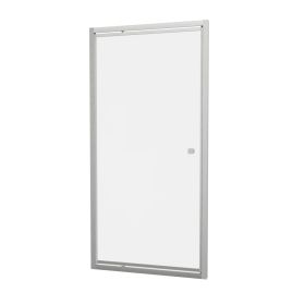 Crosswater Clear 6 Pivot Shower Door with Side Panel Brushed Nickel