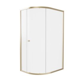 Crosswater Clear 6 Quadrant Single Door 1200x800mm Brushed Brass