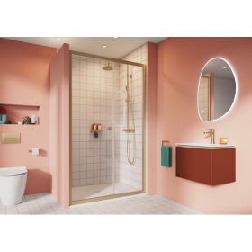 Crosswater Clear 6 Single Sliding Door 1500mm Brushed Brass