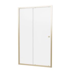 Crosswater Clear 6 Single Sliding Door with Side Panel Brushed Brass