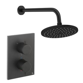 Crosswater Crossbox Shower Set 1 Matt Black 200mm
