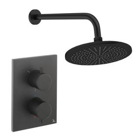 Crosswater Crossbox Shower Set 1 Matt Black 300mm