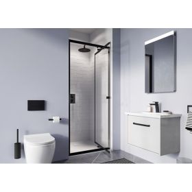 Crosswater Clear 6 Infold Door 800mm Matt Black