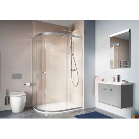 Crosswater Clear 6 Quadrant Single Door 1200x800mm Silver 
