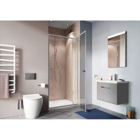 Crosswater Clear 6 Pivot Door 900mm Silver