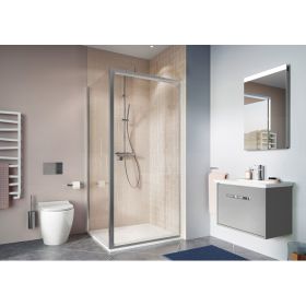 Crosswater Clear 6 Pivot Door & Side Panel Silver