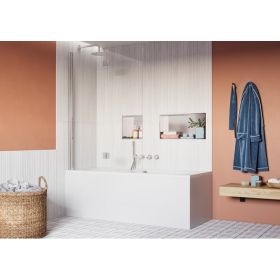 Crosswater Asura Fully Folding Bath Screen Polished Stainless Steel