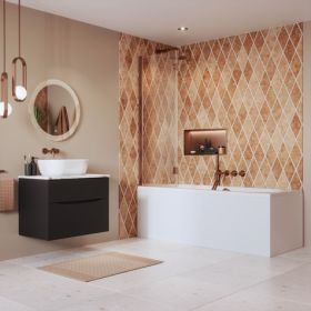 Crosswater Asura Fully Folding Bath Screen  Brushed Bronze