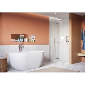 Crosswater Asura 8mm Hinged Door with Inline 1200mm Polished Stainless Steel