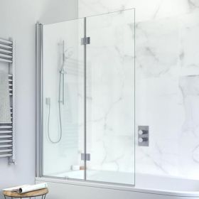 Crosswater Design Double Dual Inward Opening Bath Screen - 1500 x 1060mm